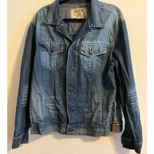 Guess Jeans USA Denim Trucker Jacket L Made in Mexico Vintage 100% Cotton